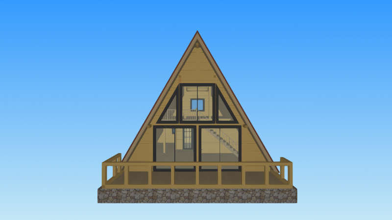 cabana tip A din lemn